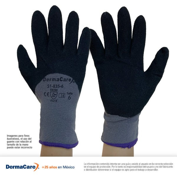 GUANTE NYLON GRIS NITRILO MICROPOROSO PALMA Y MEDIO DORSO