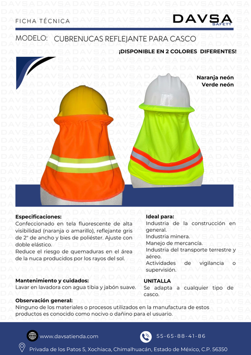 CUBRENUCA FOSFORESCENTE PARA CASCO