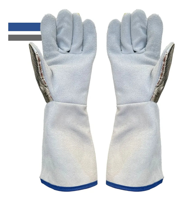 1 Par Guante Soldador Carnaza C/dorso De Kevlar Aluminizado