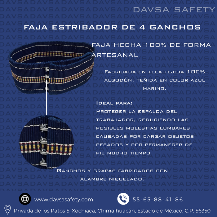 Faja estribador de 4 ganchos