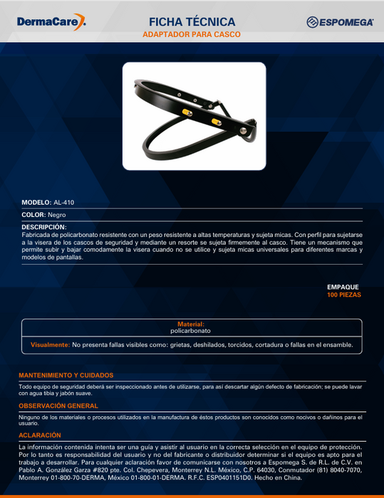 ADAPTADOR PARA CASCO